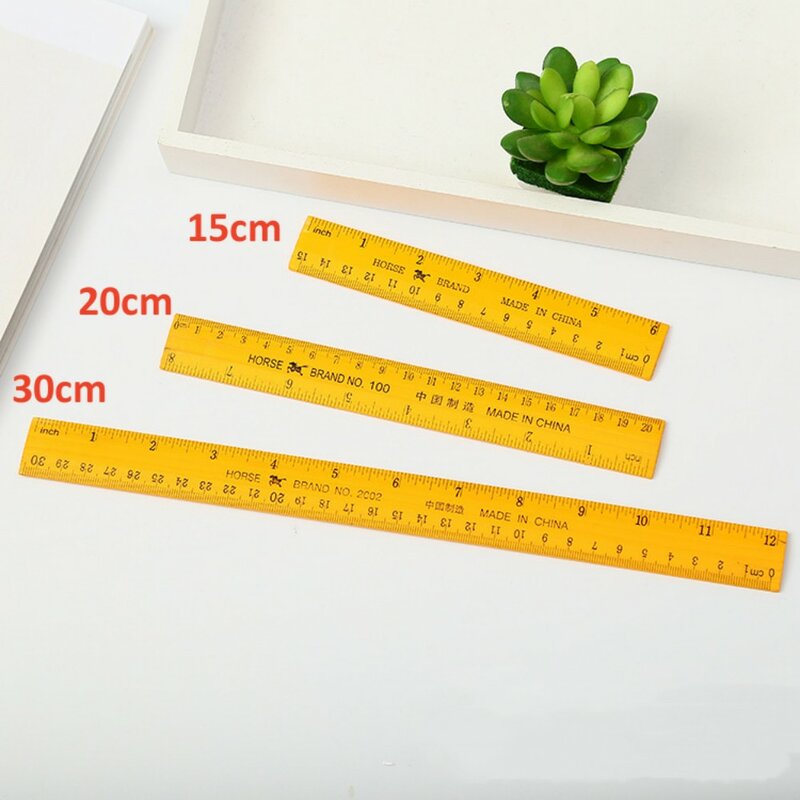 15cm 20cm 30cm Straight Ruler Pine Wooden Straight Rulers Drawing Tool Student Stationery Office School Supplies Measuring Tool