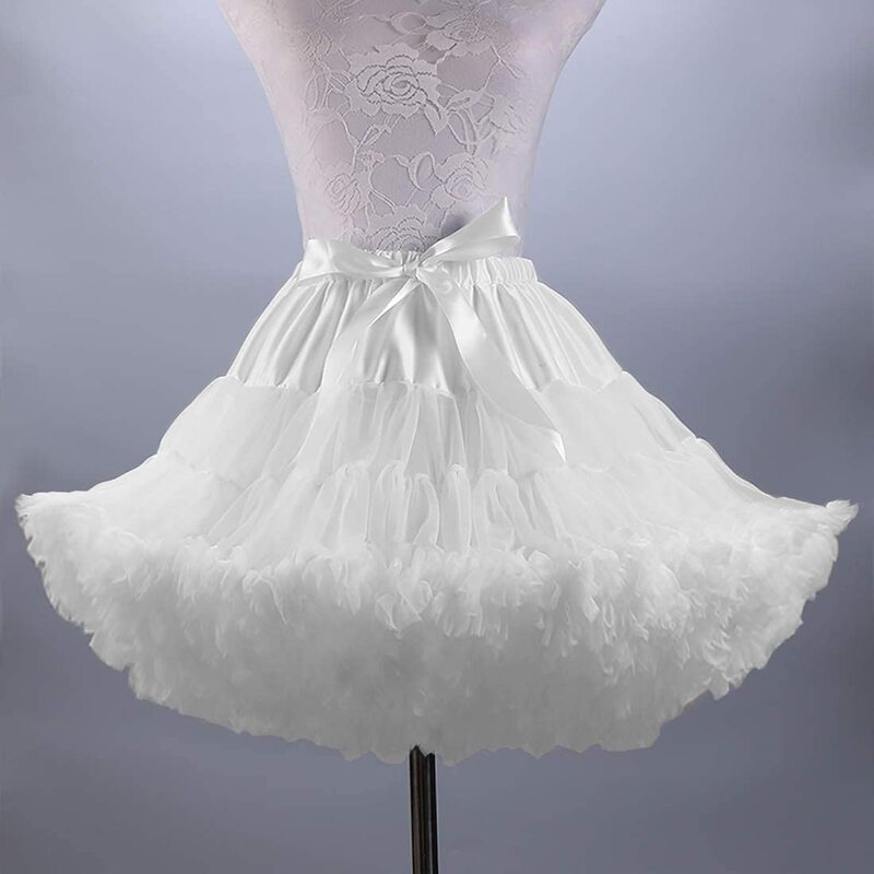 Saia de saia feminina adulto tutu inchado saia em camadas ballet tule pettisuits vestido traje underskirt