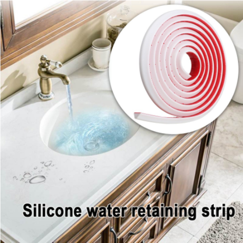 Hot Bathroom Water stopper Blocker Self-adhesive Floor Retaining Strip Dry And Wet Separation Silicone Shower Dam Flood Barrier