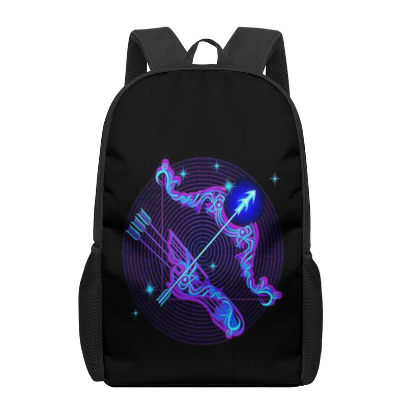 Школьный рюкзак с 3D принтом 12 созвездий для мальчиков и девочек-подростков, Повседневная сумка для книг, вместительный ранец на плечо