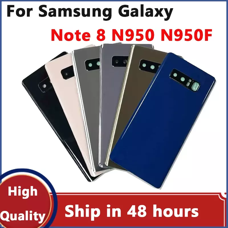 ฝาหลังแบตเตอรี่สำหรับ Samsung Galaxy Note 8 N950 N950F เคสอะไหล่ฝาหลังแบตเตอรี่ฝาครอบตัวเครื่องด้านหลังพร้อมเลนส์กล้อง