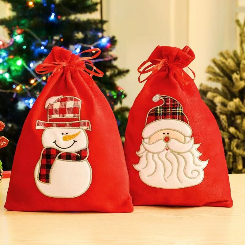 2022 New Christmas apple bag gift bag handbag company children's decorative brushed gift bag holiday props