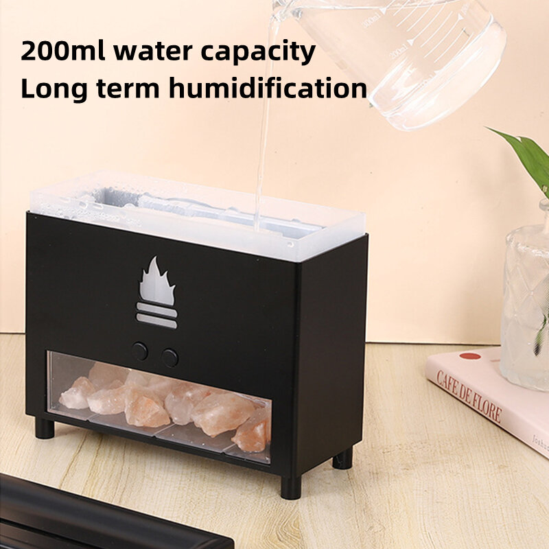 Simulation Closet Flame Aromatherapy Salt Stone Air Humidifier USB Essential oil Diffuser for Home Room Fragrance Aroma Diffusor