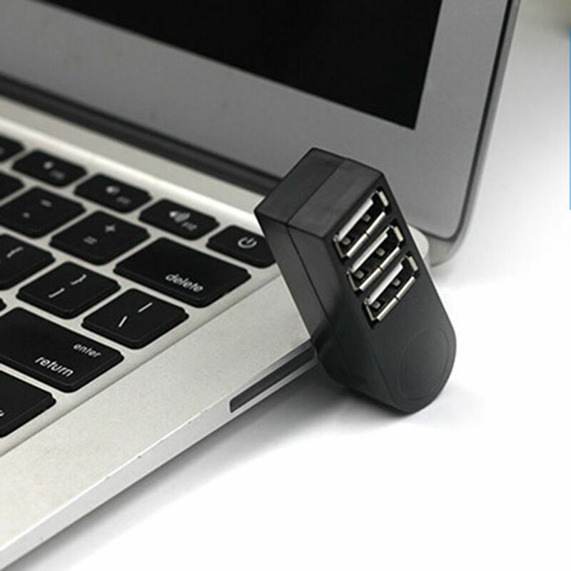 for Laptop USB 2.0 Black USB Hub for Notebook Mini Adapter 3 Ports Splitter