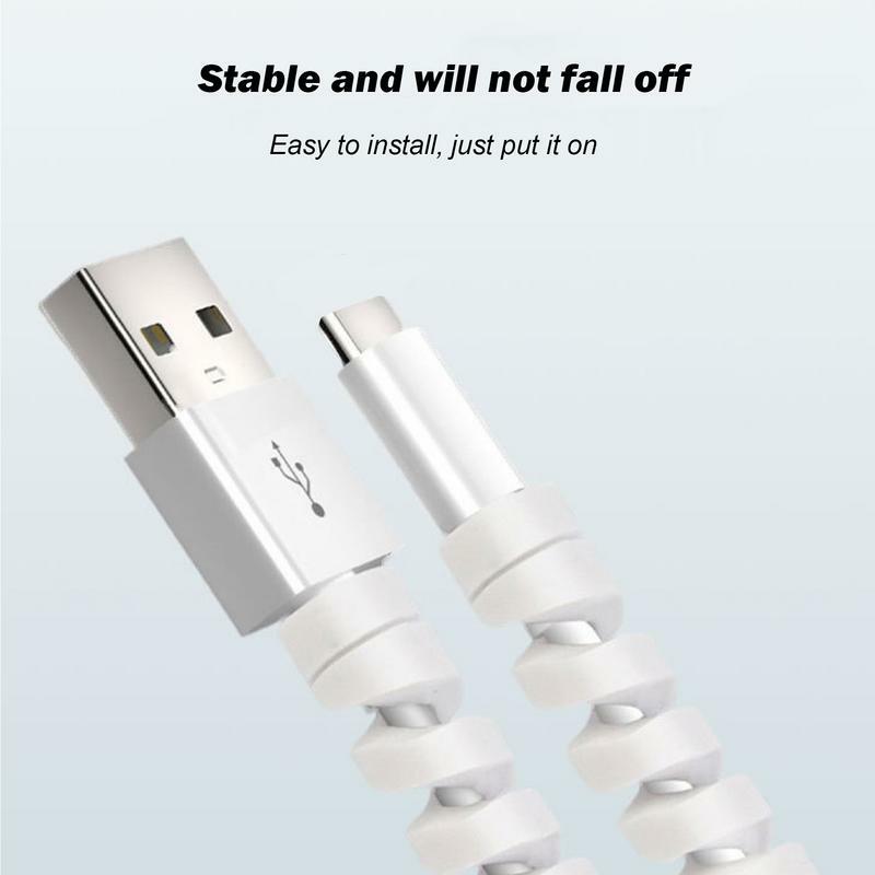 อุปกรณ์ป้องกันสายเคเบิล6ชิ้นสำหรับป้องกันที่ชาร์จ iPhone สายชาร์จ USB สายป้องกันการจัดการสาย USB