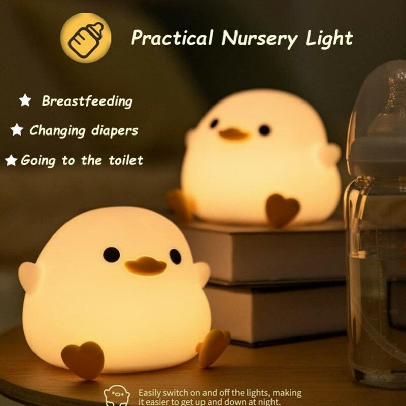 Светодиодный Ночной светильник, детский ночник DoDo Duck с сенсорным таймером 20 минут, для спальни, гостиной, перезаряжаемая настольная лампа