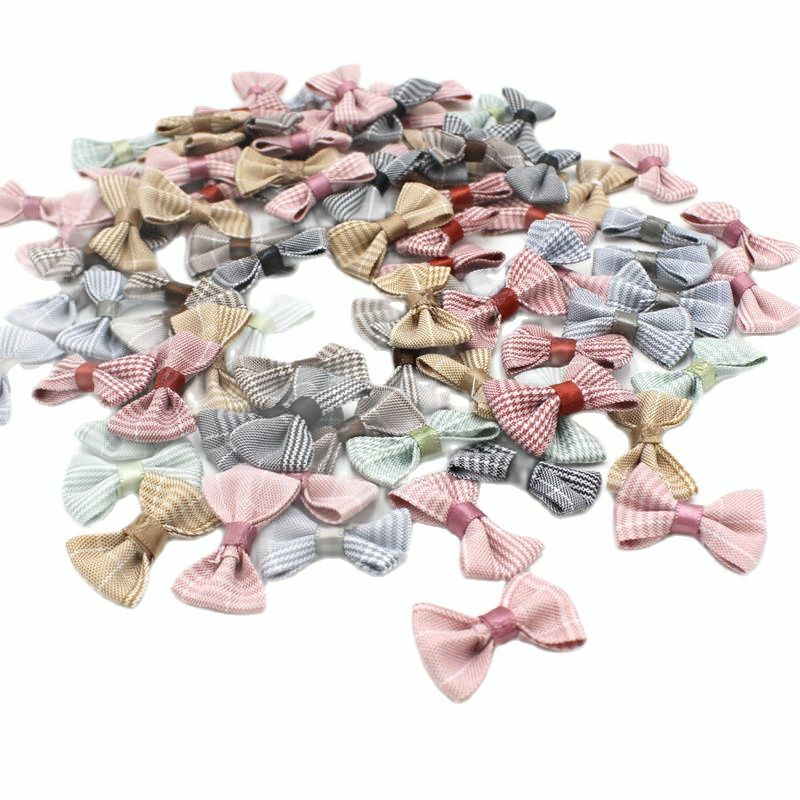 30pcs/bag Solid Ribbon Cloth Bow For Wedding Party Evening Decoration Handmamde Sewing Bow Ties Accessories