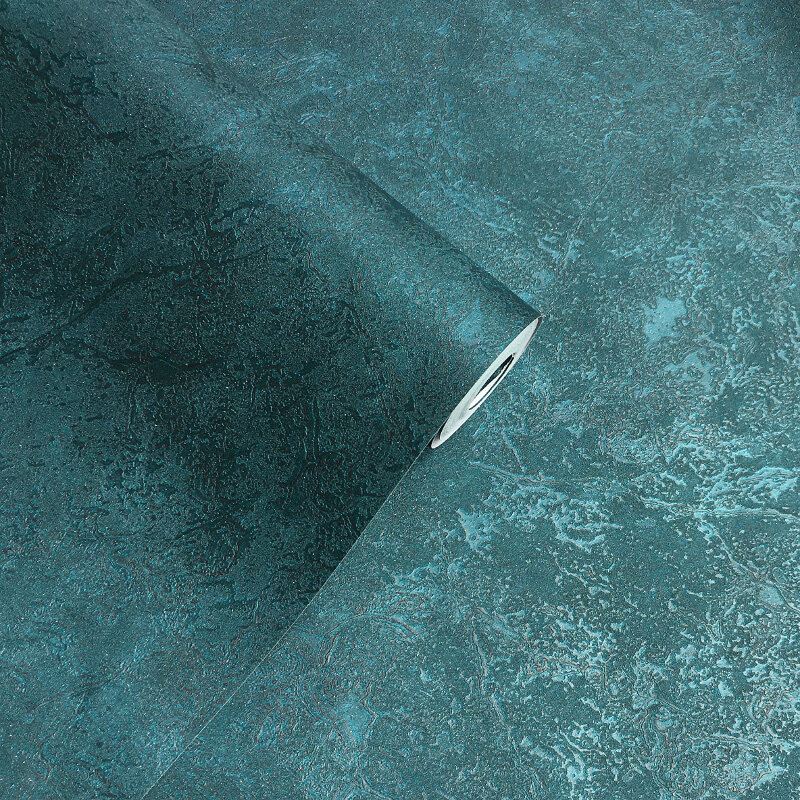 Темно-бирюзовые металлические мраморные обои, промышленный винтажный простой текстурированный винил, павлин, зеленая настенная бумага для гостиной, фон