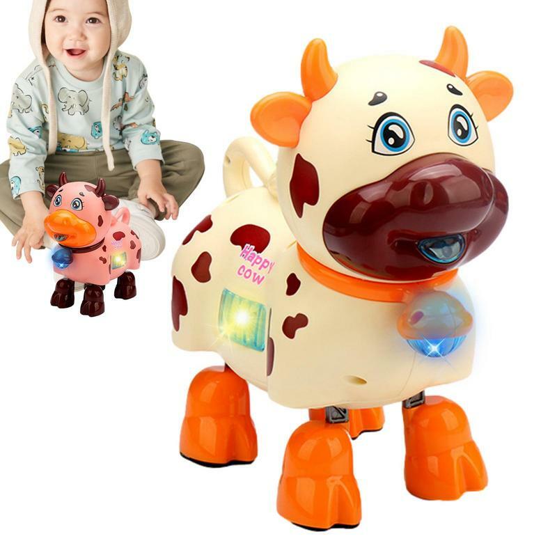 Корова, музыкальные игрушки, детская Танцующая ходячая корова, игрушка с музыкой и лампочками, свисающая корова, роботы со звуком, обучающая игрушка для дошкольного возраста
