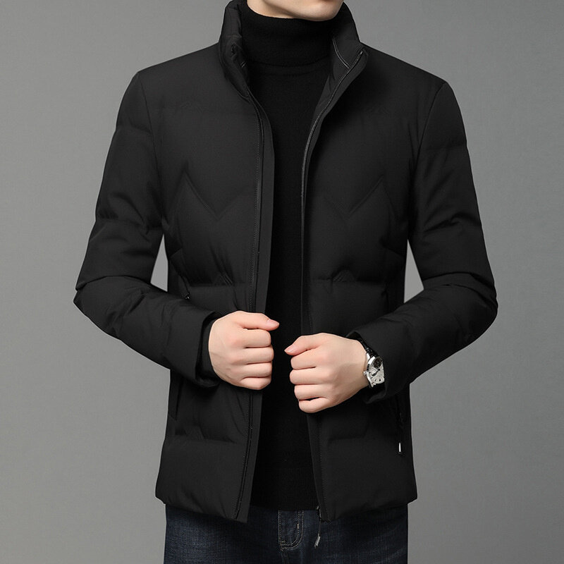 New Winter High-Quality Down Jacket Men's Hooded Warm Thick Zipper Padded Men