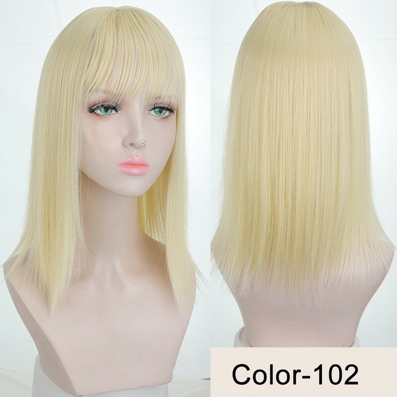 Синтетическая застежка для азиатского топа парик с челкой женский парик высокотемпературный шелк 35 см наращивание волос