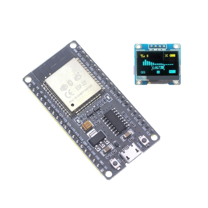 Papan pengembangan modul ESP32F CH340 Driver nirkabel WiFi Bluetooth papan pengembangan dengan layar LCD OLED 0.96 inci