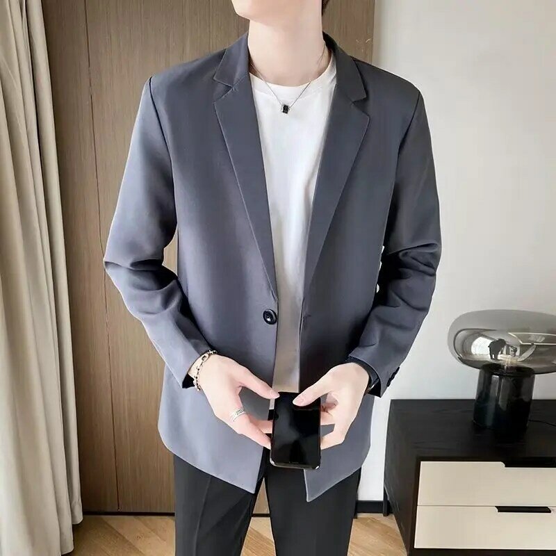 Small suit jacket for men's spring and autumn haute couture light mature style groom's dress