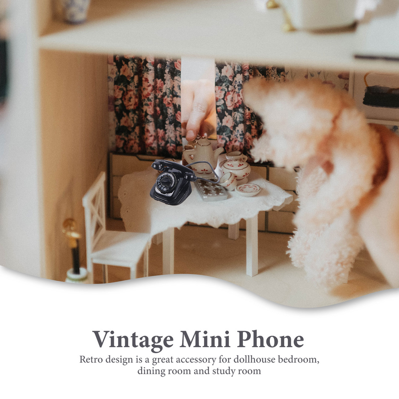 Старомодный домашний телефон, винтажный декор, мини-инструменты, телефон