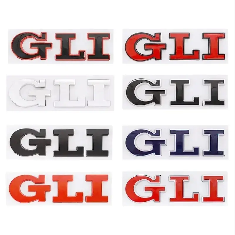 3D Metal Car Letters GLI Logo, tronco traseiro, emblema da grade frontal, adesivo com emblema, decalques para Volkswagen VW Jetta, MK2, MK4, MK5, MK6, MK7, MK8