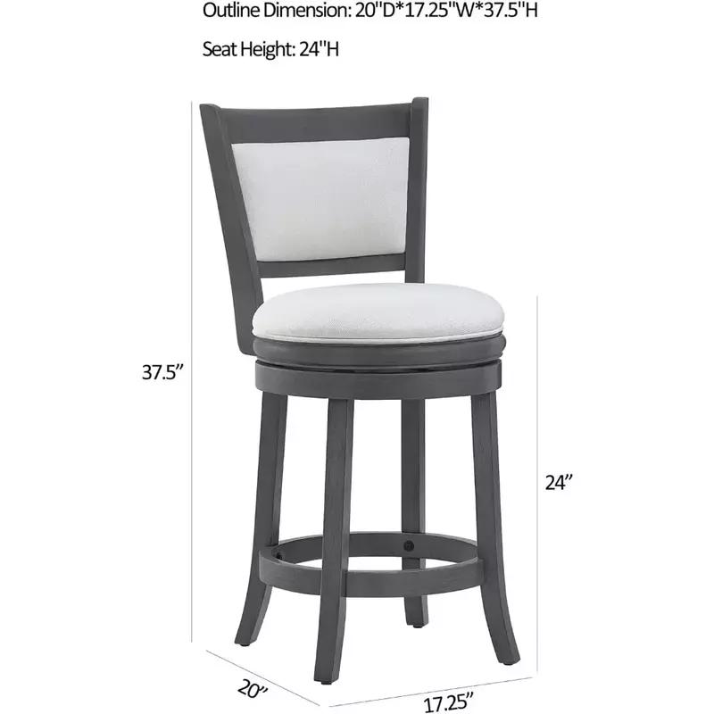 Barhocker, 24 "Sitzhöhe Holz stuhl, drehbare Pub Bar Stühle mit Rückenlehne, Bar stuhl