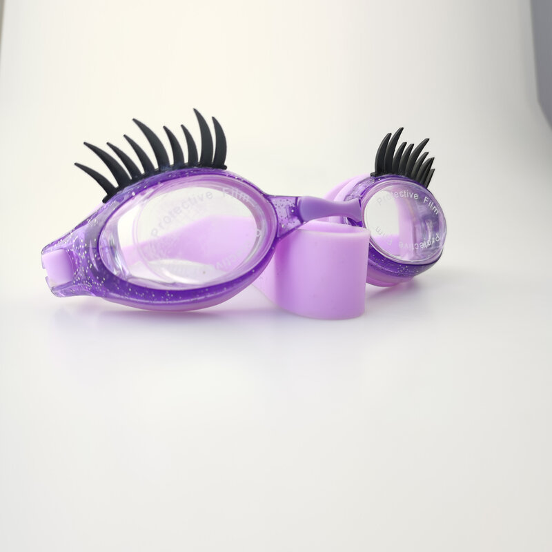 Kacamata renang bulu mata anak-anak, lensa mata kartun anti kabut untuk pria dan wanita