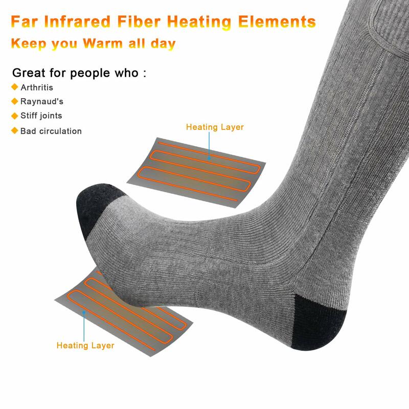 Foot Warmers Electric Rechargable Battery Heating Socks,Winter Cold Feet Hunting Ski Camping Hiking Riding Motorcycle Snowboatin