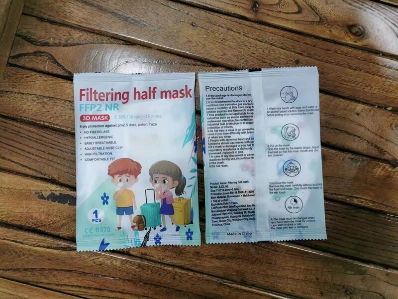 Masker Setengah Masker Penyaringan Anak-anak FFP2 NR (Satu Kotak Memiliki 25 Masker Yang Dikemas Secara Individual)
