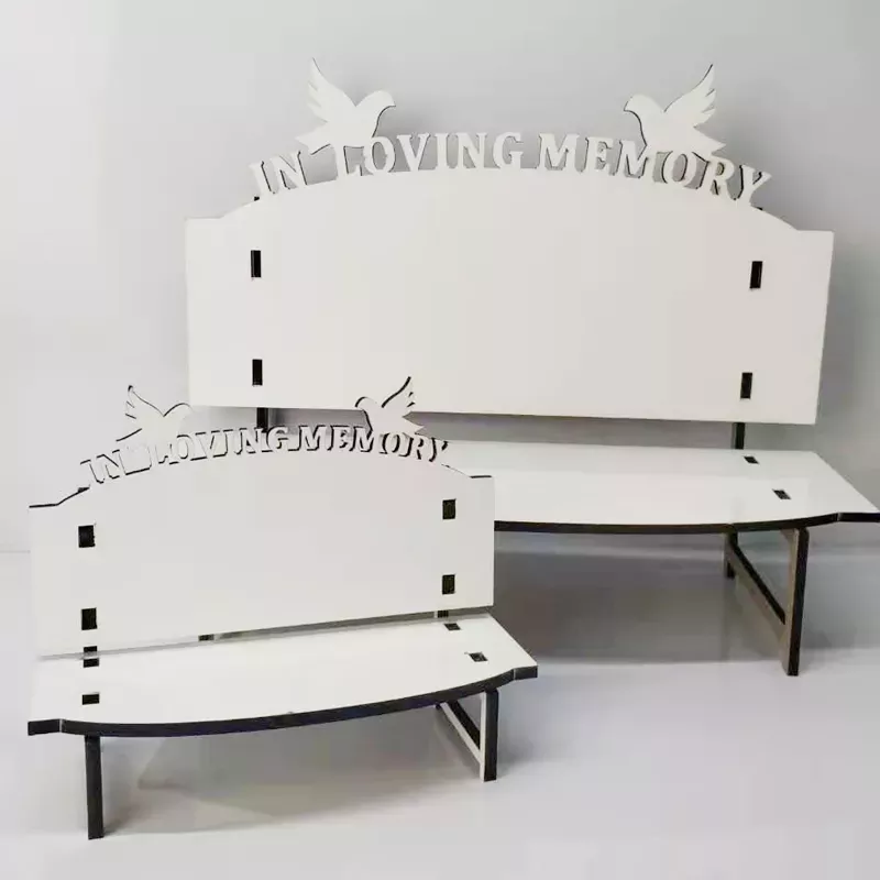 Free Shipping 10 Sets/Lot 4/7 Inch MDF In Loving Memory Sublimation Blanks Memorial Benches For Home Decoration