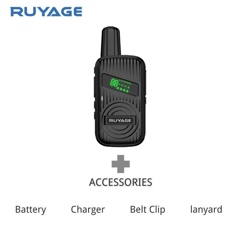 Ruyage L1 충전식 미니 워키토키, 장거리 휴대용 양방향 라디오, 사냥용 PMR446, 2 개