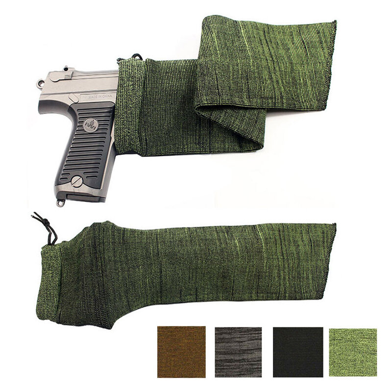 Pistola tática malha poliéster couro manga saco, umidade malha meias protetoras, saco de armazenamento, pistola protetora