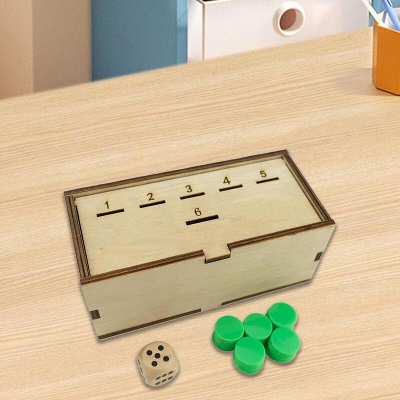 Coin Drop Wood Box Portable Classic Creative for 2-6 Players Penny Game for Halloween Children's Day Birthday Camping Trips