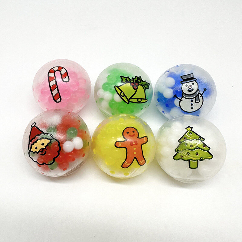 Albero di natale Gingerbread man perline d'acqua colorate Squeeze Balls Fidget Toys palle antistress per l'ansia autismo bambini e adulti