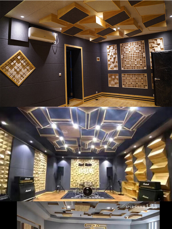 Korean Creative Oblique Sound-Absorbing Module Combination Soundproofing Panel and Acoustic Materials For Home Theater Studios