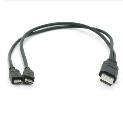 2 in 1 USB Male to 2x Micro Y Splitter Data Transfer Charging Cable USB2.0 for for Android Smartphones Tablet Dual Micro USB