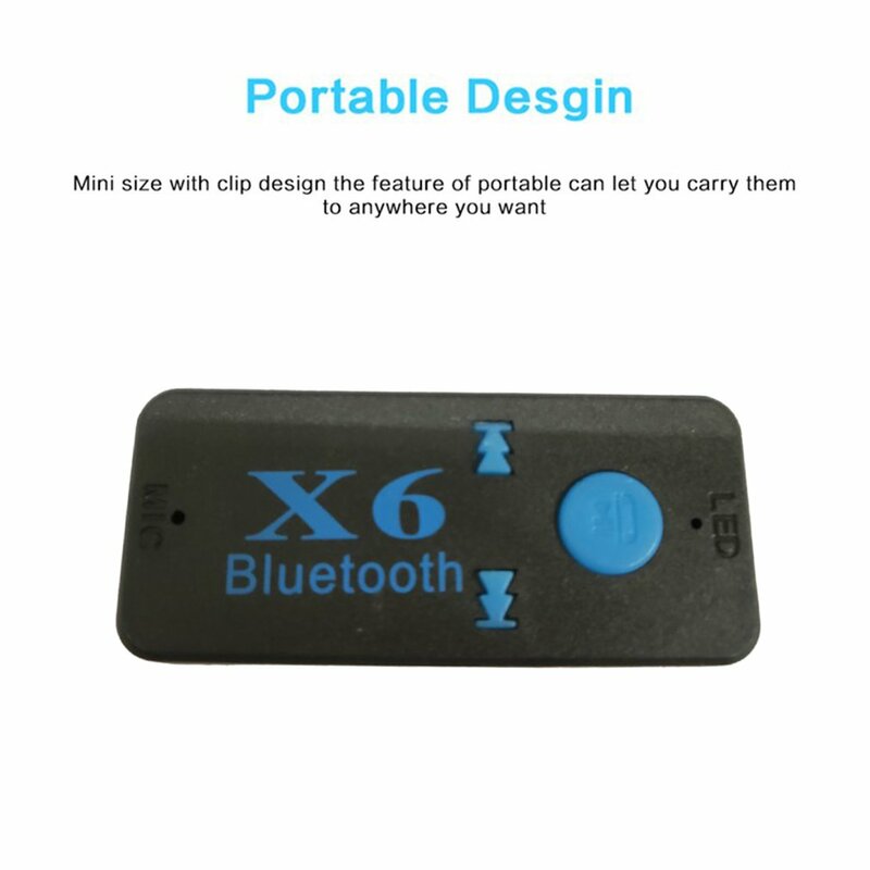 Car Handsfree Call Music Adapter X6 Audio Receiver Car Audio 3.5mm Adapter Pluggable Stereo TF Card Portable Walkman