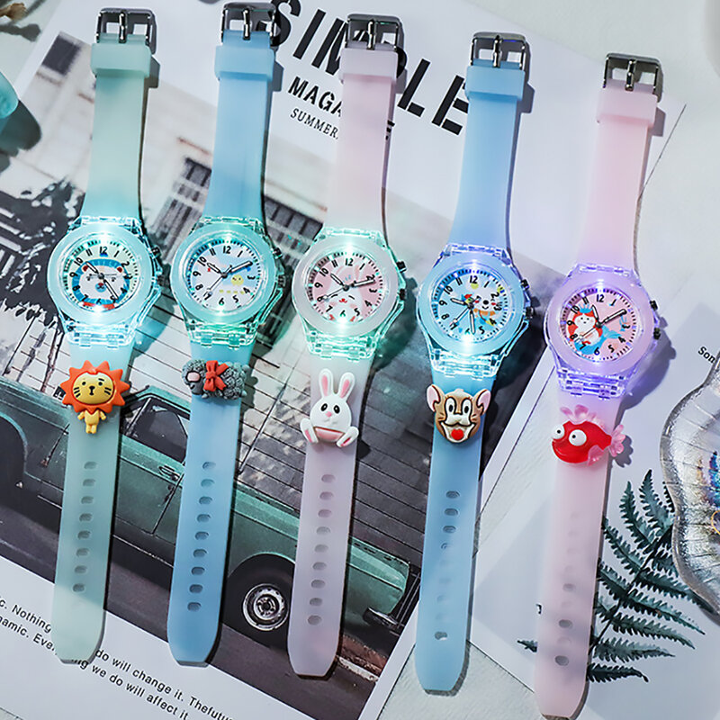 Nuevos relojes deportivos para niños y niñas, Reloj de pulsera de cuarzo con Flash de silicona, con personalidad, fácil de leer, regalo Infantil