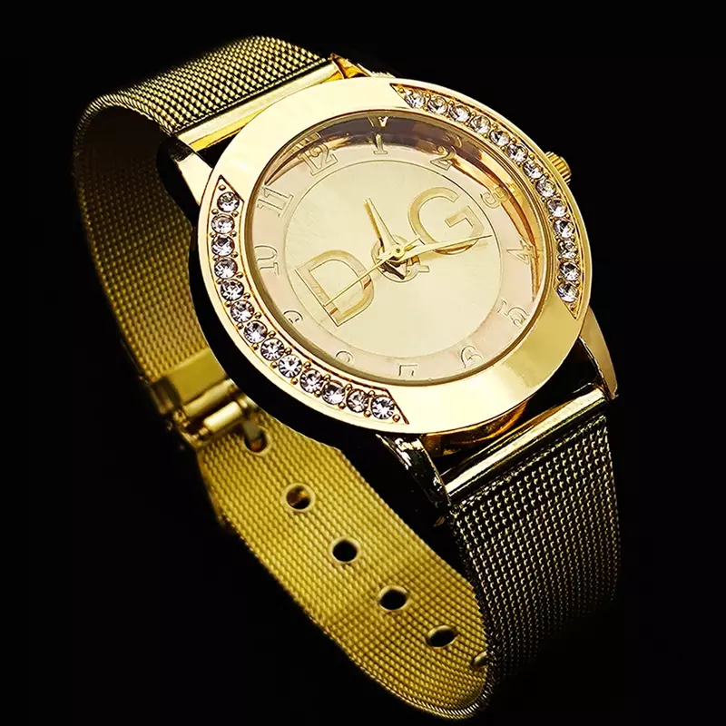 2022 Hot Koop Europese Fashion Horloge Vrouwen Luxe Merk Hq Quartz Horloge Reloj Mujer Casual Rvs Dames Klok