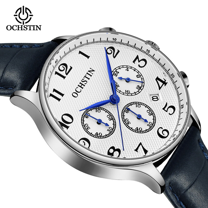 Seria Prominente chronograf sportowy zegarek chronograf kwarcowy męski luksusowy wielofunkcyjny zegar kwarcowy