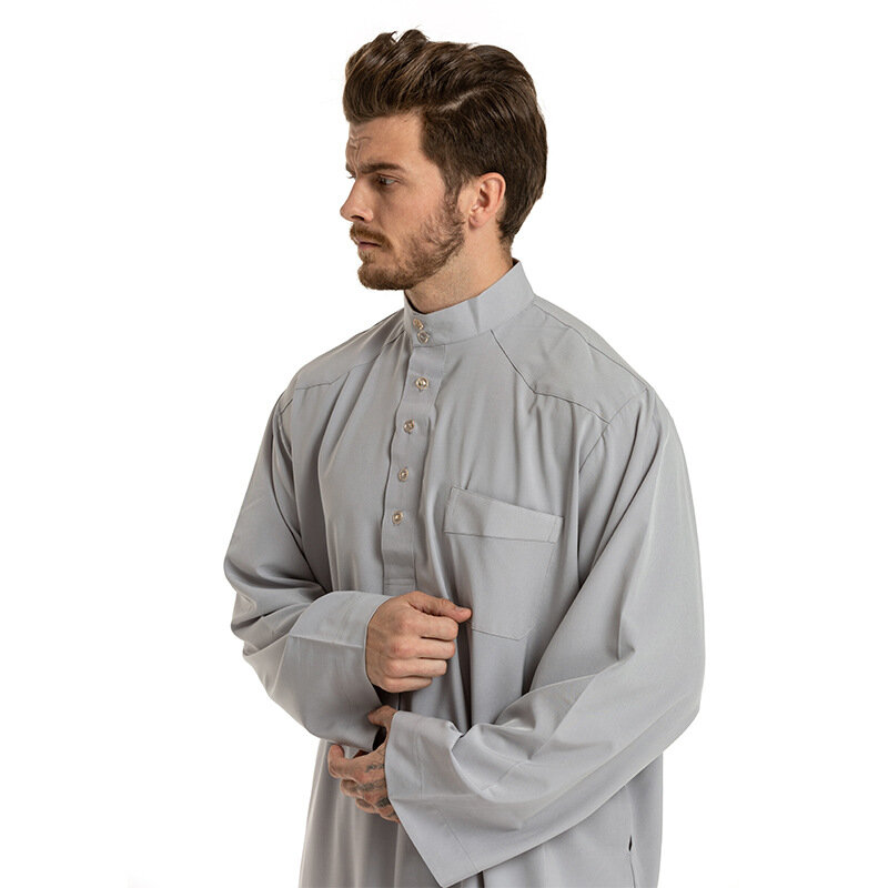 2 pz uomini musulmani Jubba Thobe abbigliamento islamico Eid Ramadan arabo Robe saudita turchia top pantaloni Dishdasha Thoub Abayas Abaya Dress