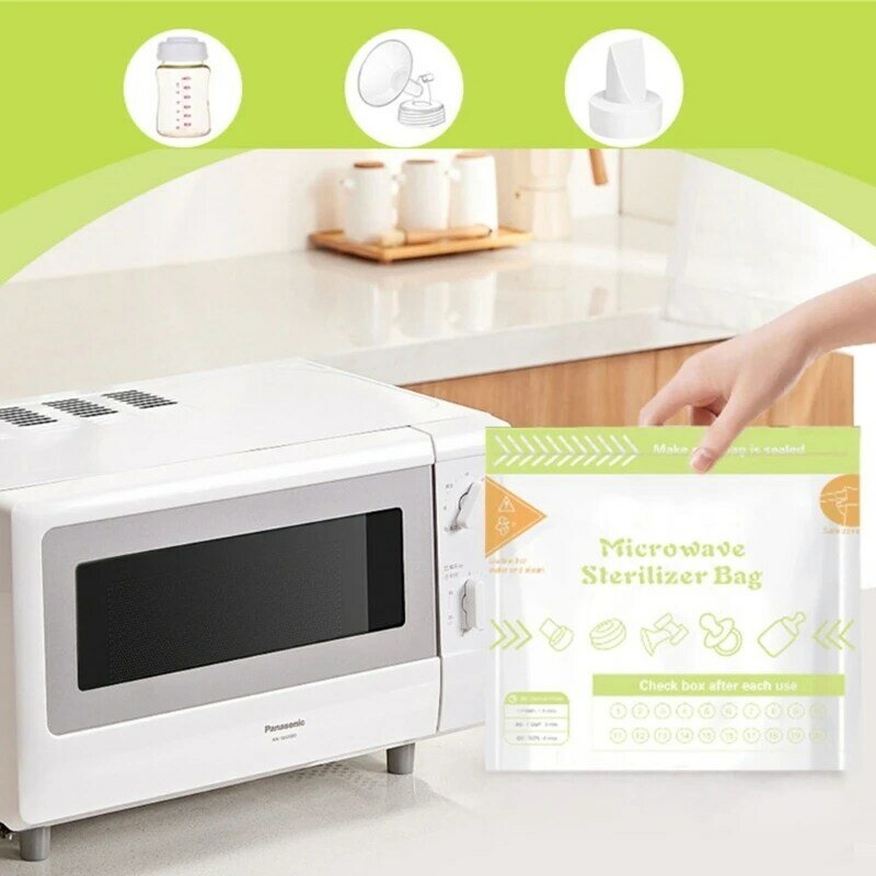 Kantong Sterilisasi 10 Hitung Tas Sterilisasi Microwave yang Dapat Digunakan Kembali 20 Per Kantong Dropship