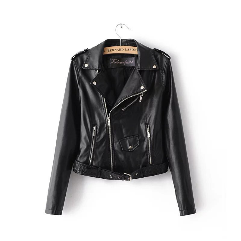 Женская замшевая куртка из искусственной кожи, короткая мотоциклетная куртка на молнии, женские весенние модные байкерские куртки, Прямая поставка