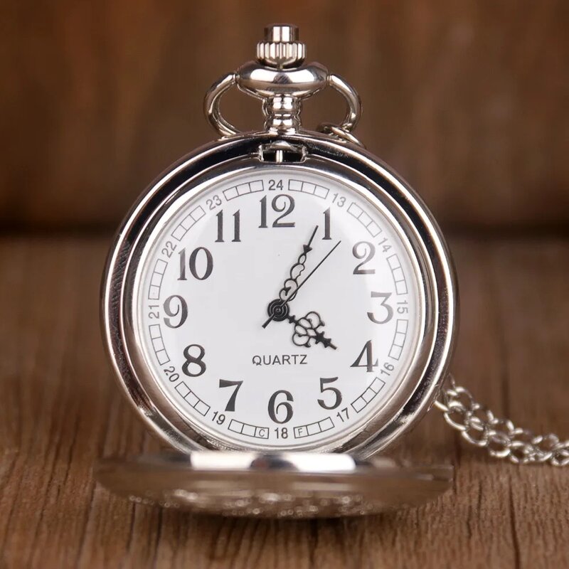 นาฬิกาย้อนยุคตราสัญลักษณ์รูปเคียวนาฬิกาพกสำหรับผู้ชายนาฬิกาควอตซ์จี้วินเทจพร้อมของขวัญโซ่