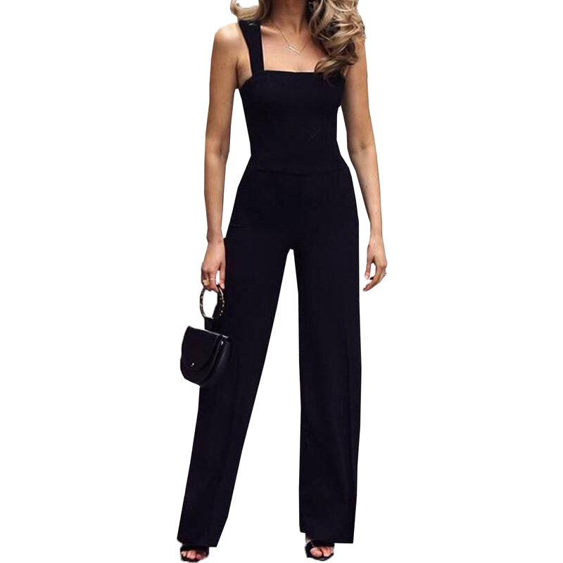 Dames Jumpsuit Casual Losse Solid Shot Spaghettibands Pocket Decoratie Romper Dames Zomer Ropa Mujer Tendencia 2024