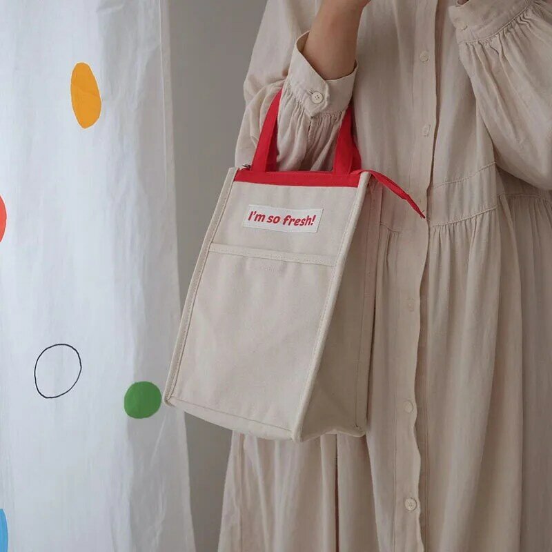 Kids Lunch Bag 2022 New  Korean Plaid Picnic Bag Insulated Fashion Mom Bags