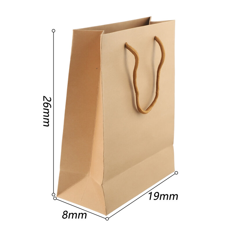 Brown Kraft Tote Bag Carrier Bags sacchetti di carta regalo con manico piatto creativo Shopping per feste matrimonio liscio nuovo di zecca