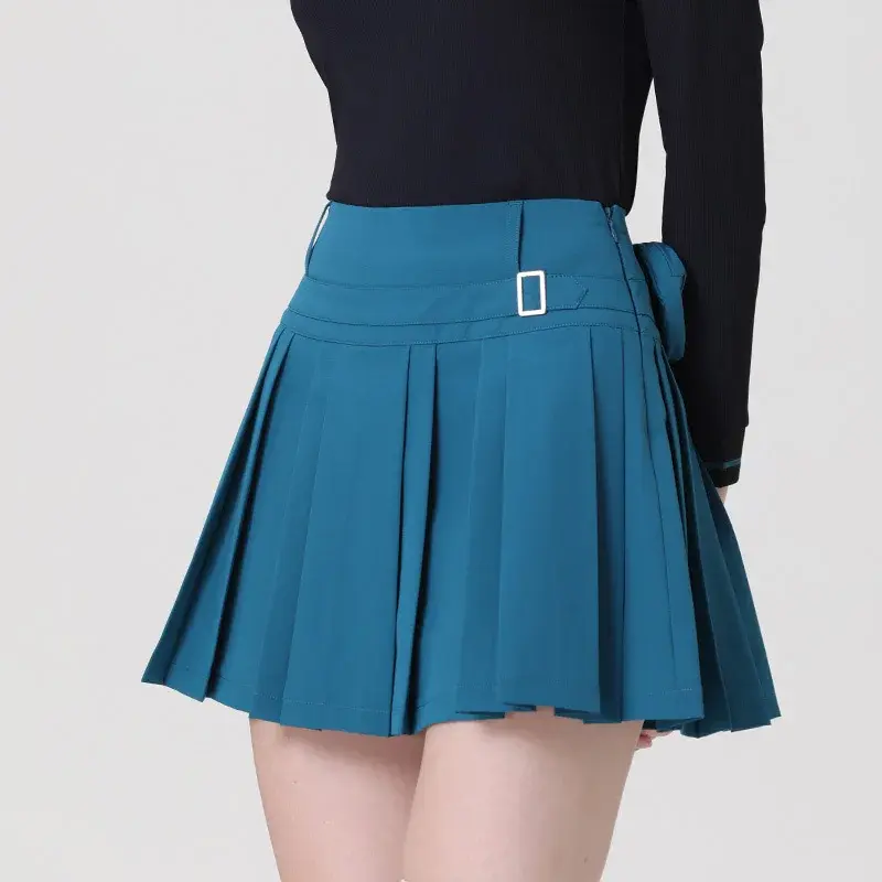 Azureway-Falda corta de Golf para mujer, prenda informal ajustada, plisada, de cintura media, con bolsas pequeñas