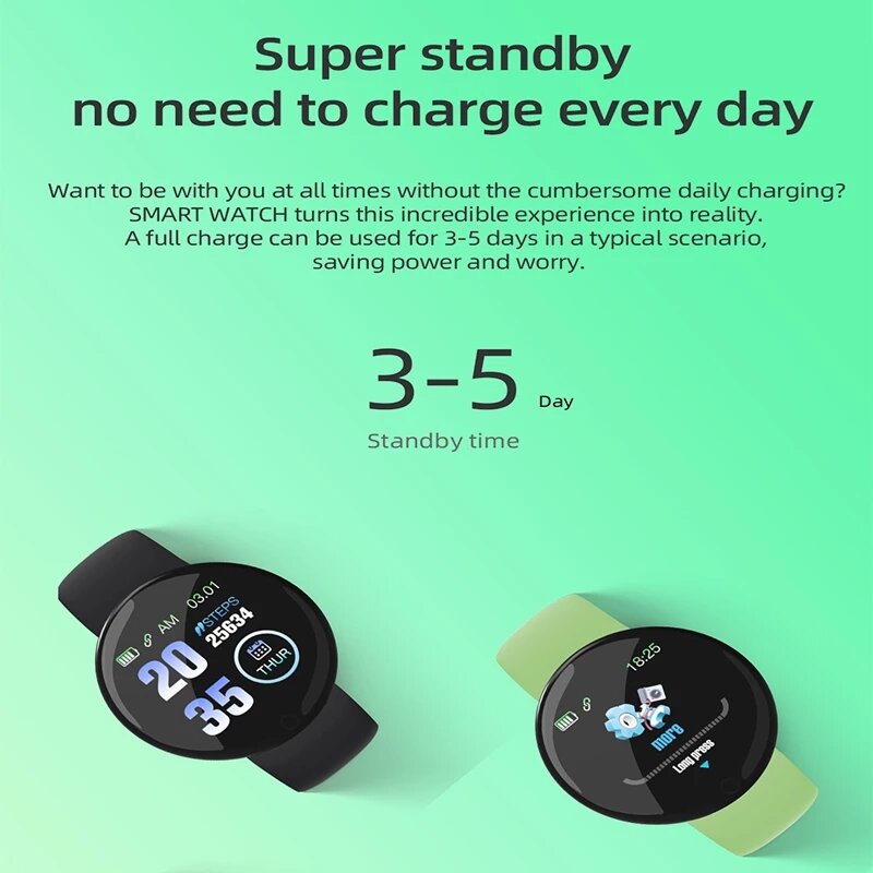 Women's Wrist Watch Smart Heart Rate Detection Bluetooth Fitness Tracker Sport LED Digital Watch Blood Pressure Kids Smartwatch