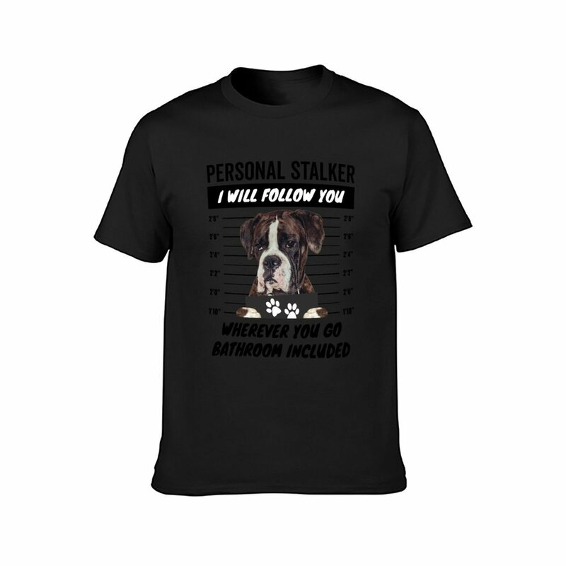 Persönlicher Stalker Hunde brindle Boxer T-Shirt Zoll Hippie Kleidung Herren T-Shirt