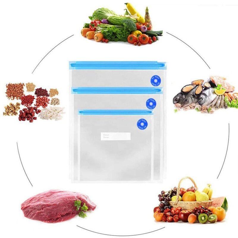 Vakuum Lebensmittel Sealer Taschen, Wiederverwendbare Versiegelt Taschen Mit Abdichtung 2 Clips & Spice Rack Küche Schrank Veranstalter