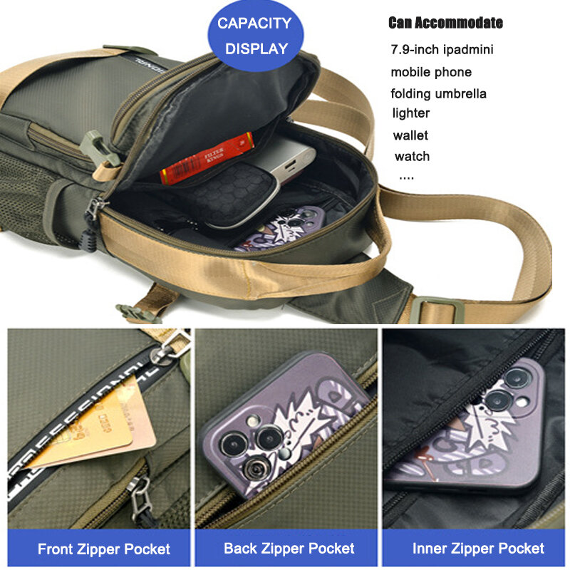Geestock Waterproof Men's Shoulder Bag Outdoor Crossbody Sling Bags Large Capacity Travel Sport Messenger Bag Chest Bag 크로스백