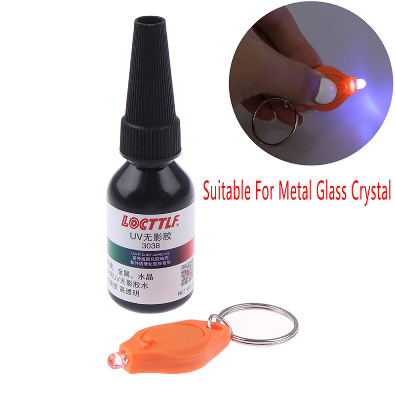 Pegamento líquido de reparación de cristal transparente UV, adhesivo de curado, 10ML
