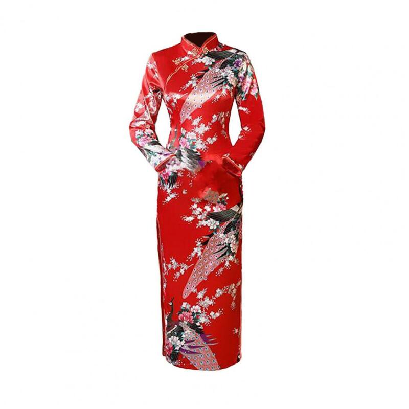 Robe de soirée en satin vintage pour femmes, Cheongsam chinois, Qipao Streetwear, vêtements fantaisie, robe de soirée