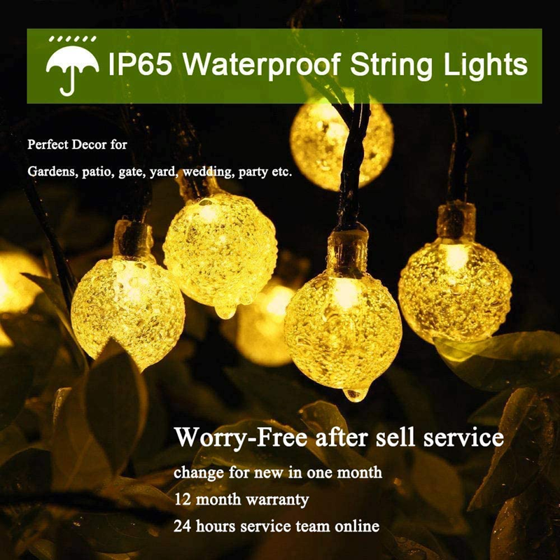 Guirnalda de luces LED solares para exteriores, lámparas impermeables de 11M, 8 modos para árbol, decoración de Navidad, fiesta, jardín, 60 LED