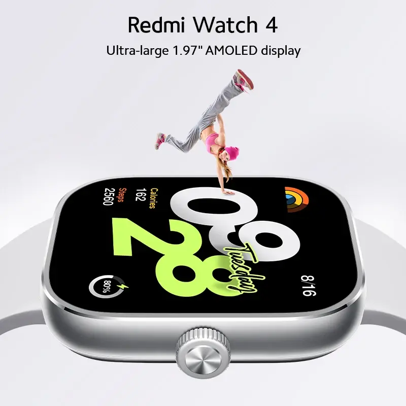 Xiaomi Redmi Watch 4 AMOLED versi Global, Monitor oksigen darah panggilan Bluetooth 1.97 + Mode olahraga 150"